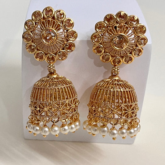 Antique Desinger Jhumka Earring With High Gold Polish-ER-11873-64