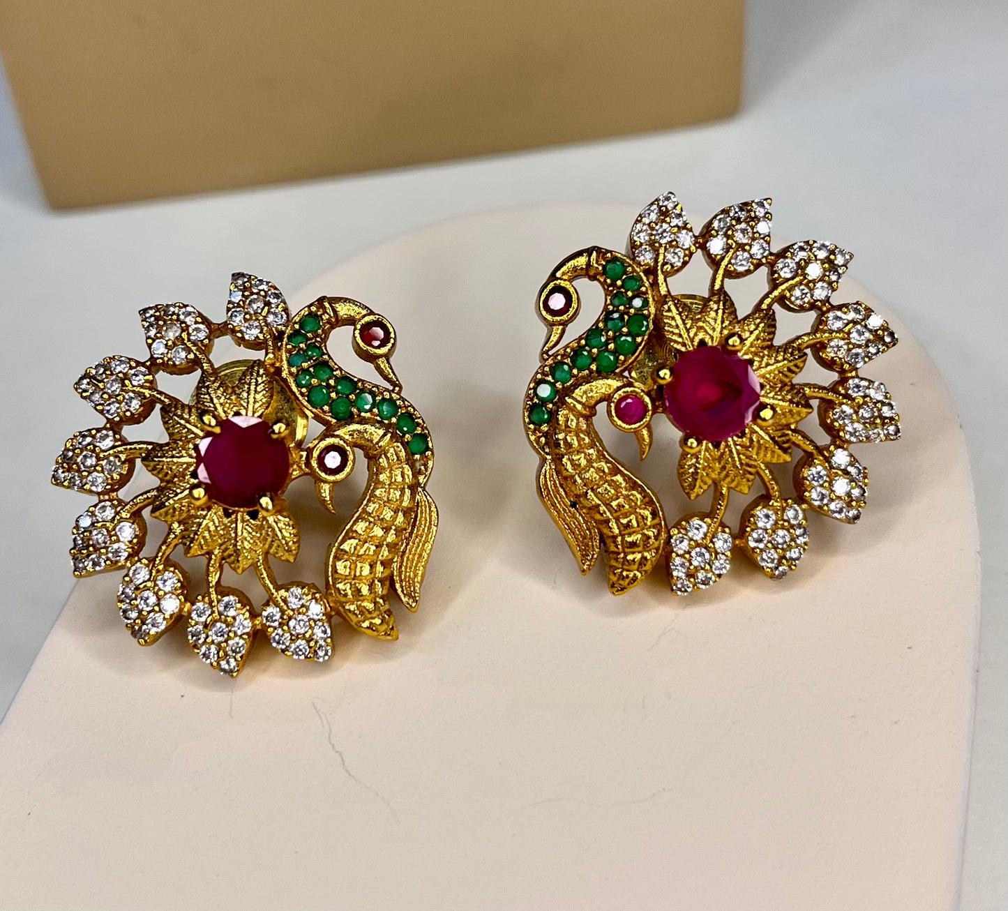 Kemp Designer Earrings With High Matte Gold Polish ER-13391-69