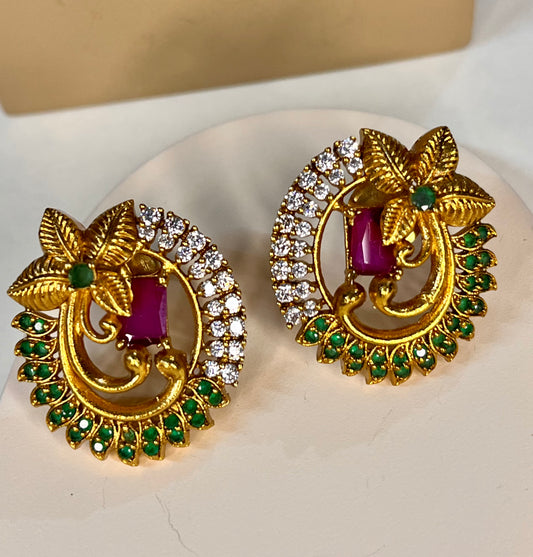 Kemp Jewellery  Earring Tops Studs With High Gold Polish-ER-13392-69