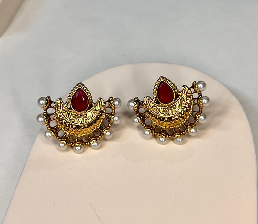 Antique Design Earrings High Gold Polish Earrings-ER-13498-12