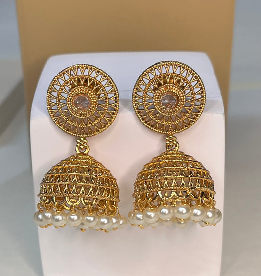 Antique Designer Jhumka Earring With High Gold Polish-ER-11870-50