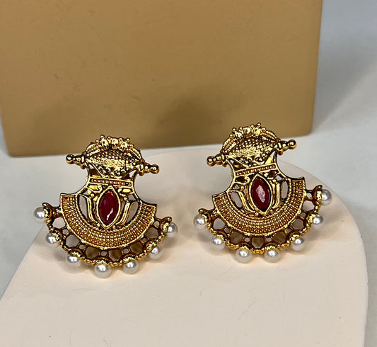 Antique Designer Earrings With High Gold Polish-ER-13497-14